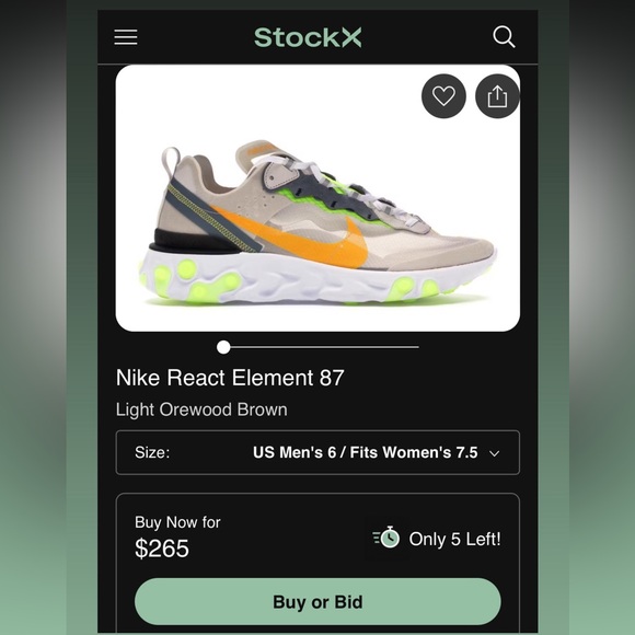 Nike React Element 87’ (like new) - Picture 6 of 6